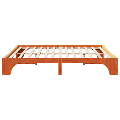 vidaXL Bed Frame Wax Brown 200 x 200 cm Solid Pine Wood