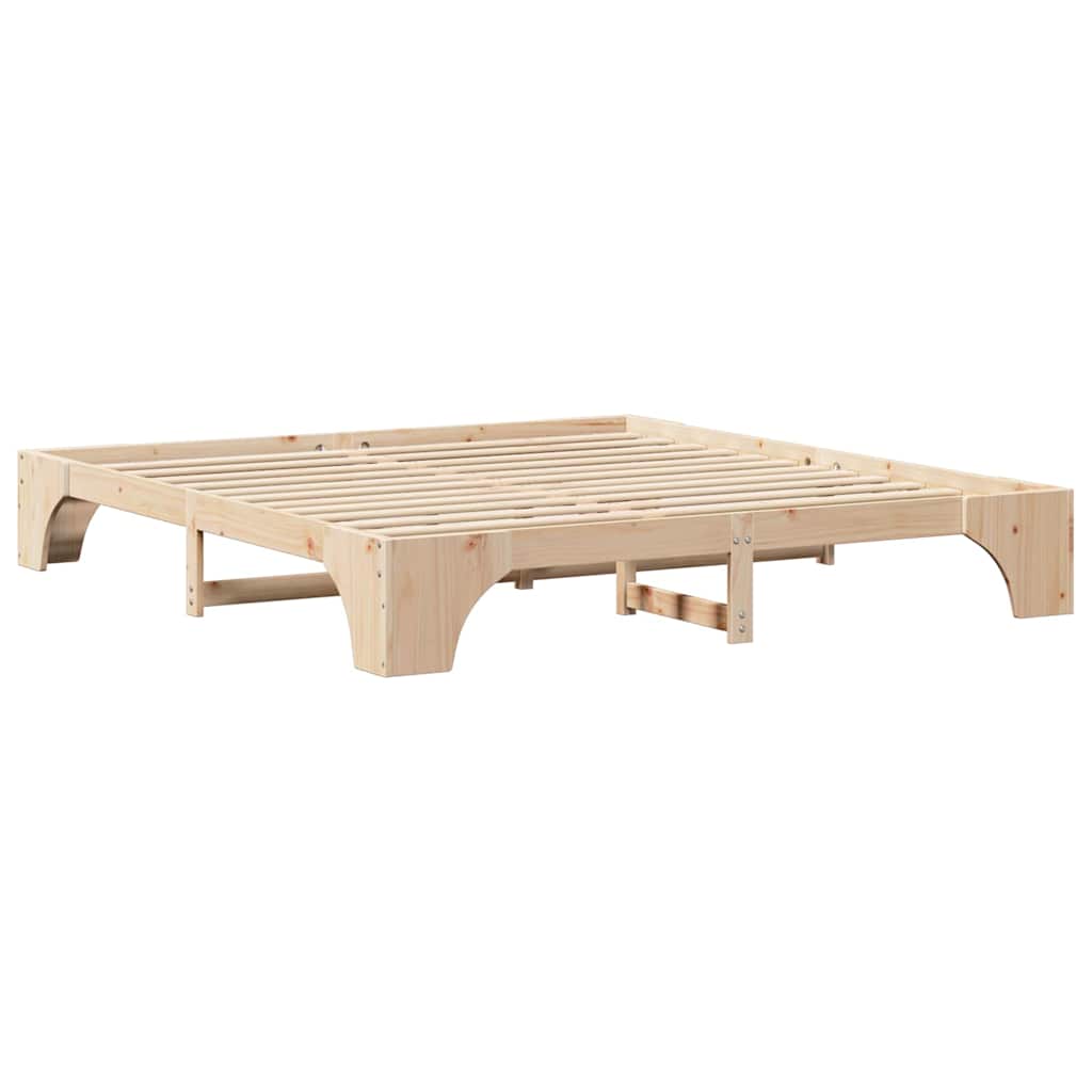 vidaXL Bed Frame Natural 180 x 200 cm Solid Pine Wood