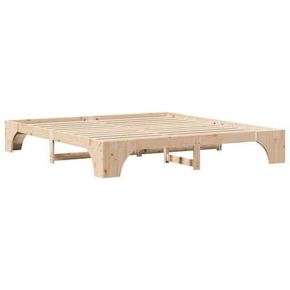 vidaXL Bed Frame Natural 180 x 200 cm Solid Pine Wood