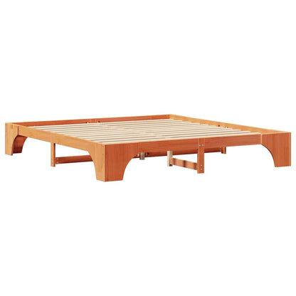 vidaXL Bed Frame Wax Brown 180 x 200 cm Solid Pine Wood