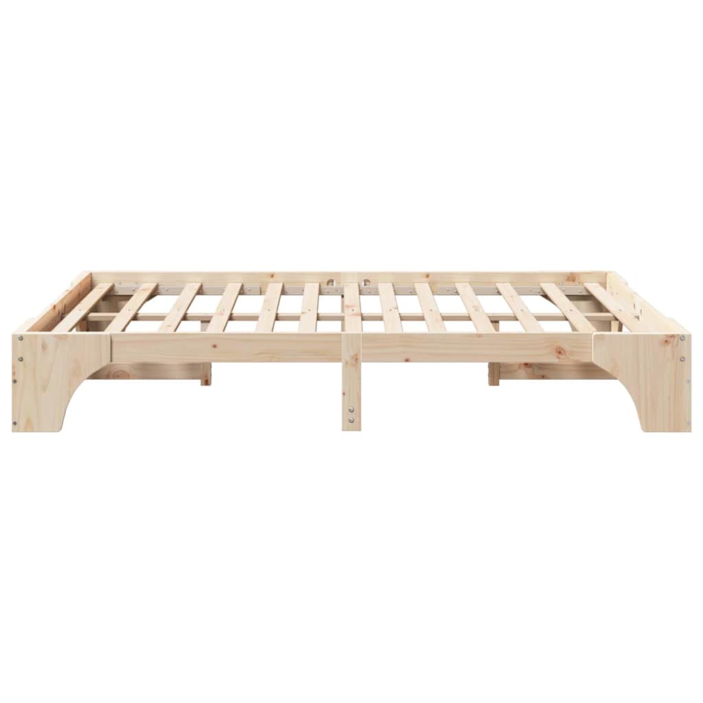 vidaXL Bed Frame Natural 160 x 200 cm Solid Pine Wood