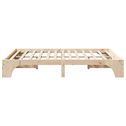 vidaXL Bed Frame Natural 160 x 200 cm Solid Pine Wood