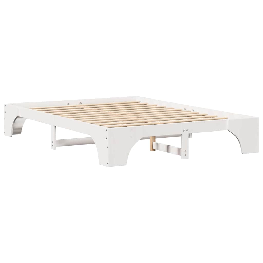 vidaXL Bed Frame White 160 x 200 cm Solid Pine Wood