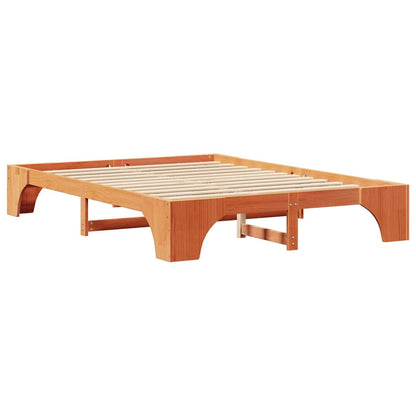 vidaXL Bed Frame Wax Brown 160 x 200 cm Solid Pine Wood