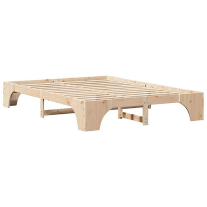 vidaXL Bed Frame Natural 150 x 200 cm Solid Pine Wood