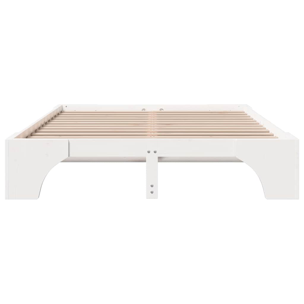 vidaXL Bed Frame White 140 x 200 cm Solid Pine Wood