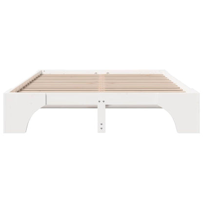 vidaXL Bed Frame White 140 x 200 cm Solid Pine Wood