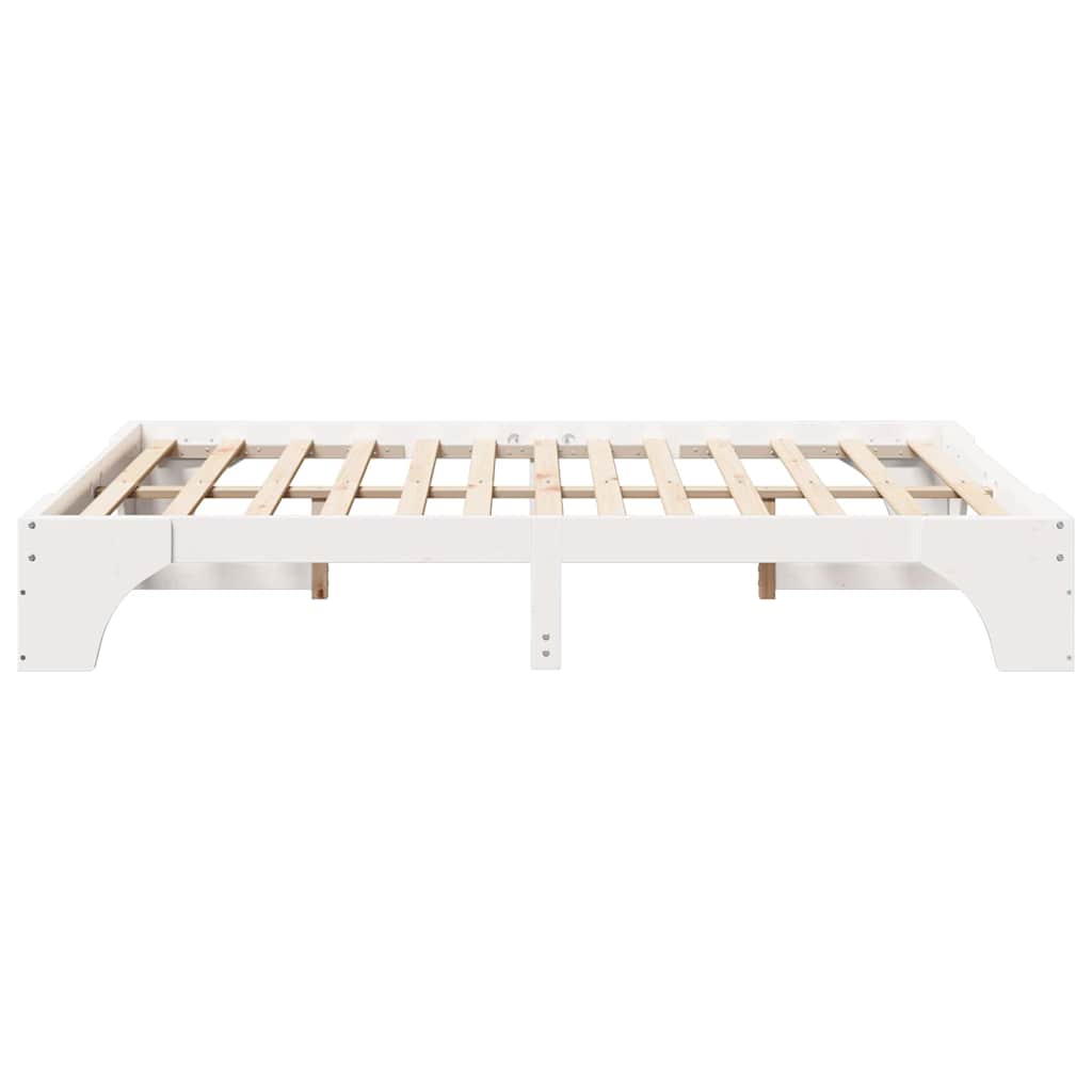 vidaXL Bed Frame White 140 x 200 cm Solid Pine Wood