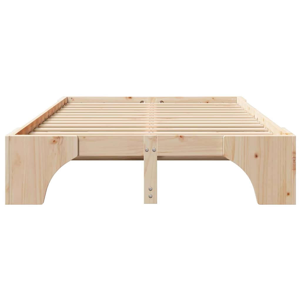 vidaXL Bed Frame Natural 120 x 200 cm Solid Pine Wood