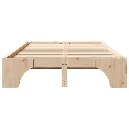 vidaXL Bed Frame Natural 120 x 200 cm Solid Pine Wood