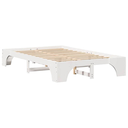 vidaXL Bed Frame White 120 x 200 cm Solid Pine Wood