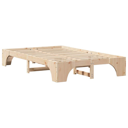 vidaXL Bed Frame Natural 140 x 190 cm Solid Pine Wood