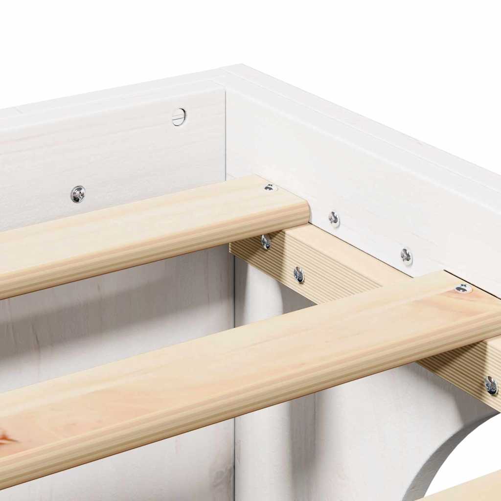vidaXL Bed Frame White 140 x 190 cm Solid Pine Wood