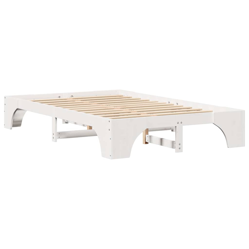 vidaXL Bed Frame White 140 x 190 cm Solid Pine Wood