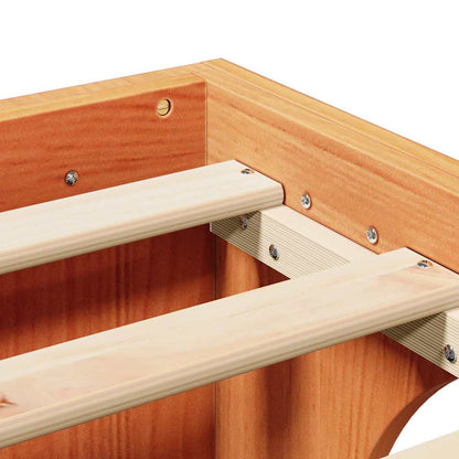 vidaXL Bed Frame Wax Brown 135 x 190 cm Solid Pine Wood
