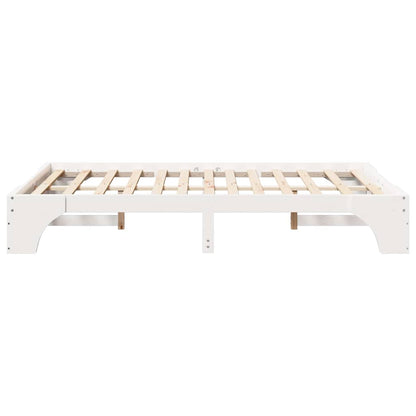 vidaXL Bed Frame White 120 x 190 cm Solid Pine Wood