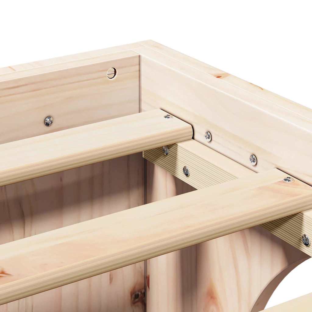 vidaXL Bed Frame Natural 100 x 200 cm Solid Pine Wood