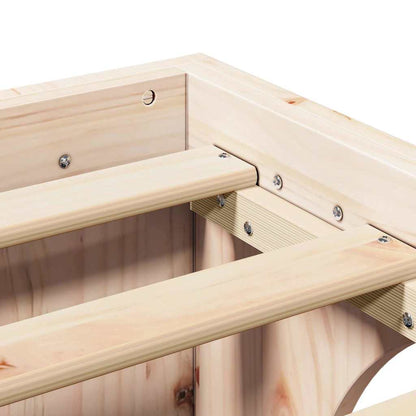 vidaXL Bed Frame Natural 90 x 200 cm Solid Pine Wood