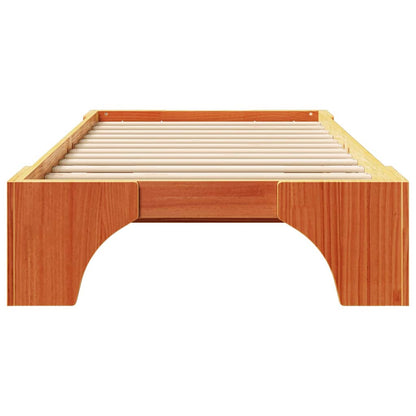 vidaXL Bed Frame Wax Brown 90 x 200 cm Solid Pine Wood