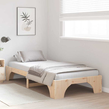 vidaXL Bed Frame Natural 80 x 200 cm Solid Pine Wood