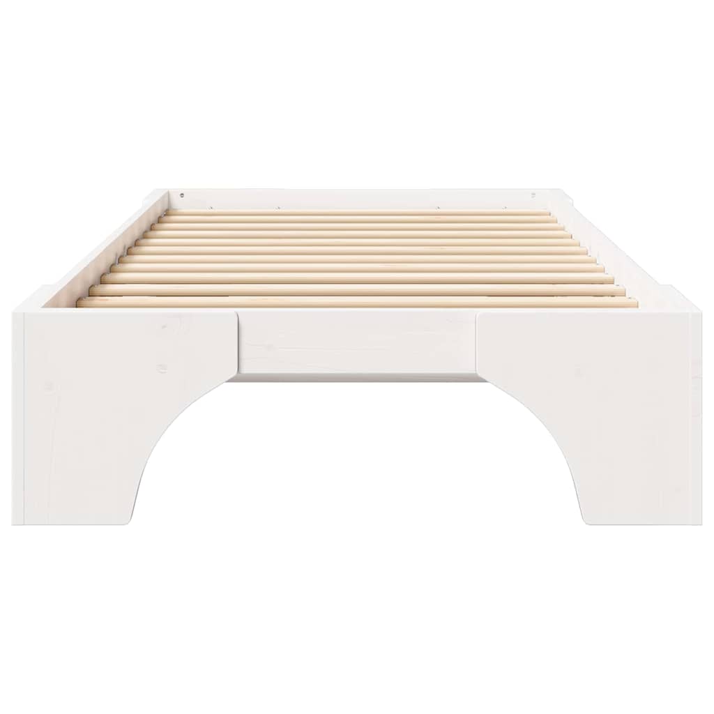 vidaXL Bed Frame White 80 x 200 cm Solid Pine Wood