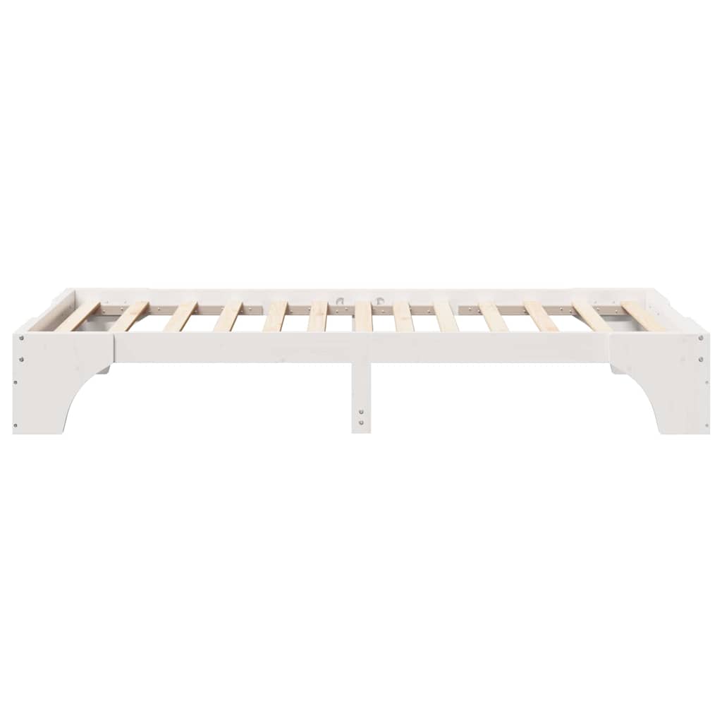 vidaXL Bed Frame White 80 x 200 cm Solid Pine Wood