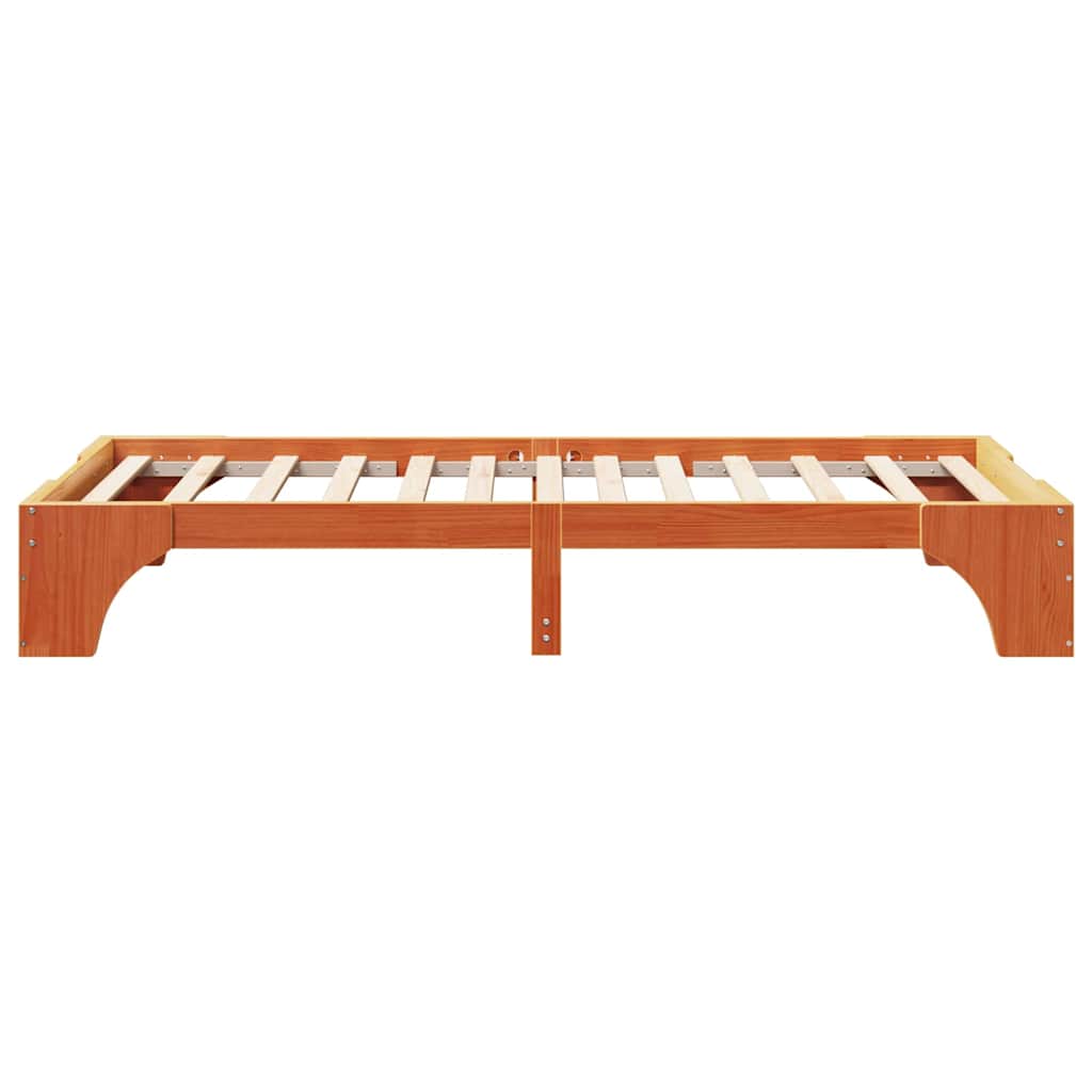 vidaXL Bed Frame Wax Brown 80 x 200 cm Solid Pine Wood