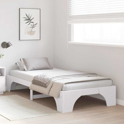 vidaXL Bed Frame White 90 x 190 cm Solid Pine Wood
