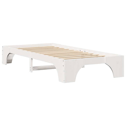 vidaXL Bed Frame White 90 x 190 cm Solid Pine Wood