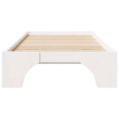 vidaXL Bed Frame White 90 x 190 cm Solid Pine Wood