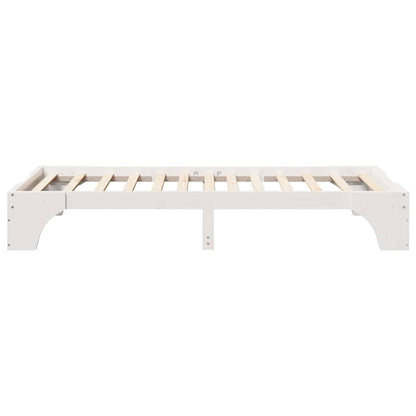 vidaXL Bed Frame White 90 x 190 cm Solid Pine Wood