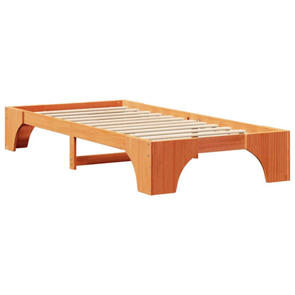 vidaXL Bed Frame Wax Brown 90 x 190 cm Solid Pine Wood