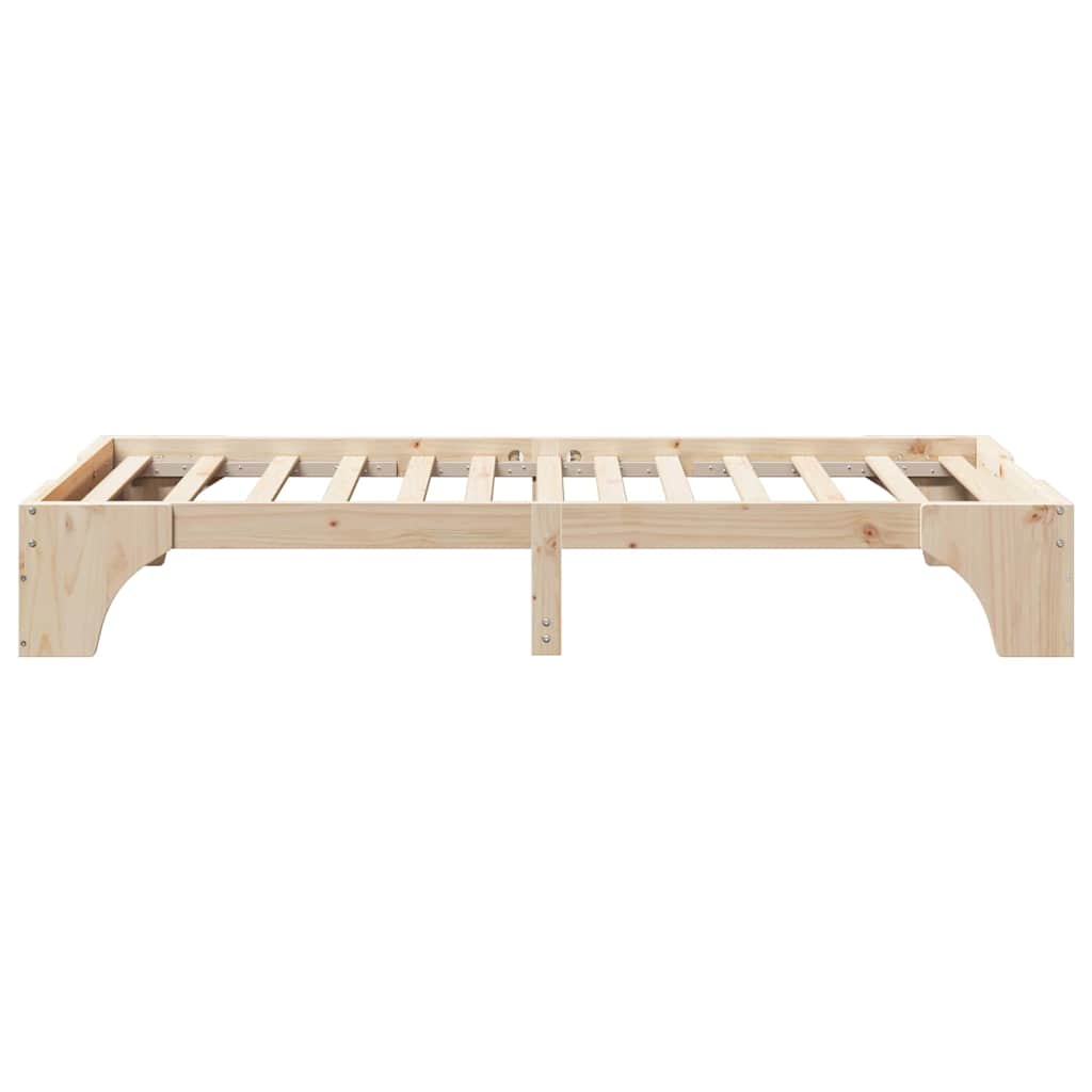 vidaXL Bed Frame Natural 75 x 190 cm Solid Pine Wood