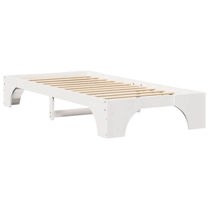 vidaXL Bed Frame White 75 x 190 cm Solid Pine Wood