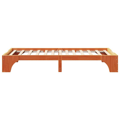 vidaXL Bed Frame Wax Brown 75 x 190 cm Solid Pine Wood