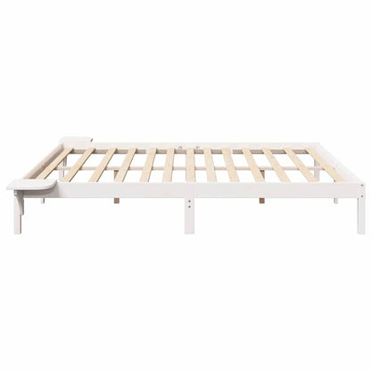 vidaXL Bed Frame White 200 x 200 cm Solid Pine Wood