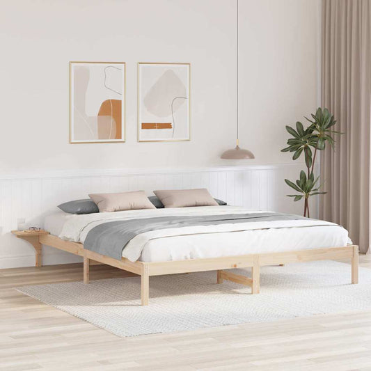vidaXL Bed Frame Natural 180 x 200 cm Solid Pine Wood