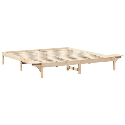 vidaXL Bed Frame Natural 180 x 200 cm Solid Pine Wood
