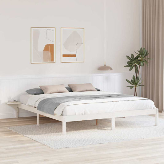 vidaXL Bed Frame White 180 x 200 cm Solid Pine Wood