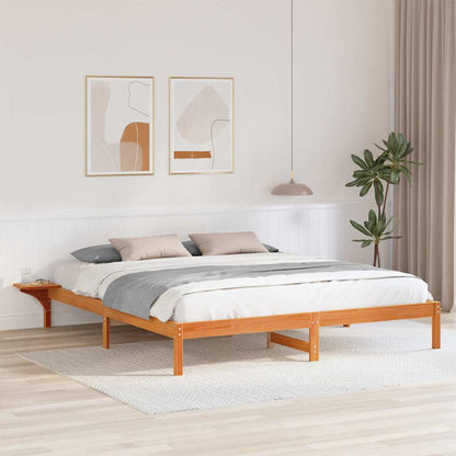 vidaXL Bed Frame Wax Brown 180 x 200 cm Solid Pine Wood