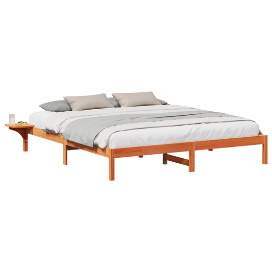 vidaXL Bed Frame Wax Brown 180 x 200 cm Solid Pine Wood