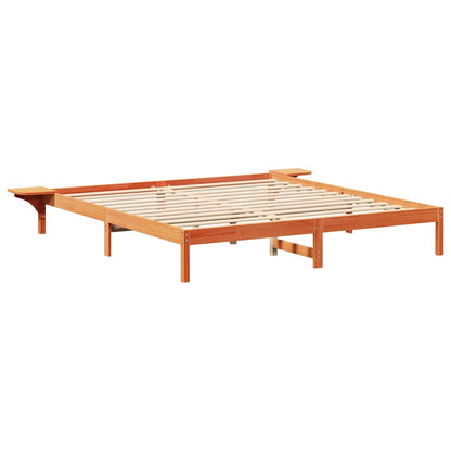 vidaXL Bed Frame Wax Brown 180 x 200 cm Solid Pine Wood