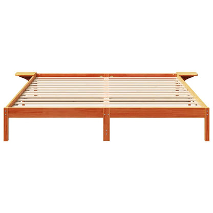 vidaXL Bed Frame Wax Brown 180 x 200 cm Solid Pine Wood