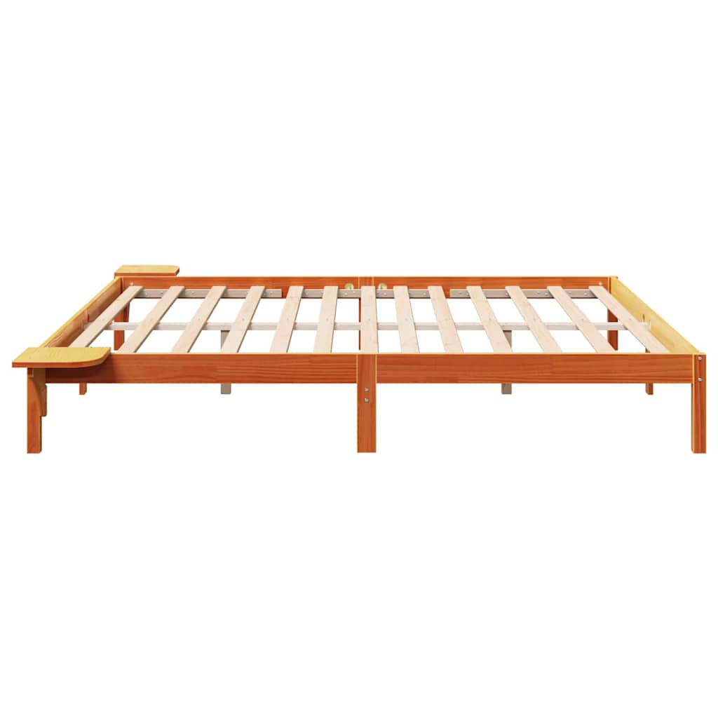 vidaXL Bed Frame Wax Brown 180 x 200 cm Solid Pine Wood