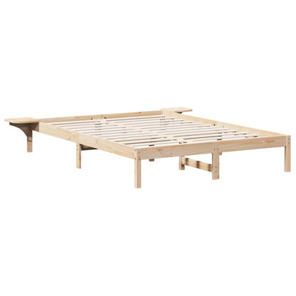 vidaXL Bed Frame Natural 160 x 200 cm Solid Pine Wood