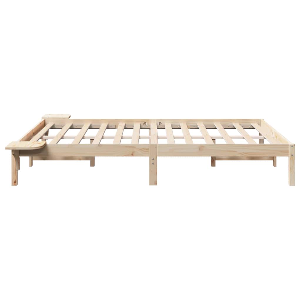vidaXL Bed Frame Natural 160 x 200 cm Solid Pine Wood