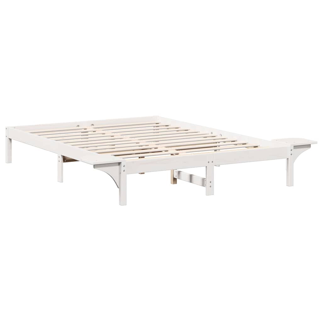 vidaXL Bed Frame White 160 x 200 cm Solid Pine Wood