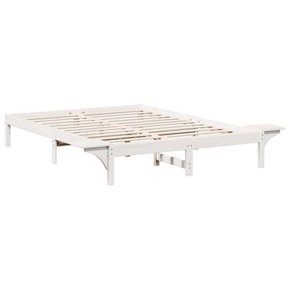 vidaXL Bed Frame White 160 x 200 cm Solid Pine Wood