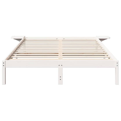 vidaXL Bed Frame White 160 x 200 cm Solid Pine Wood