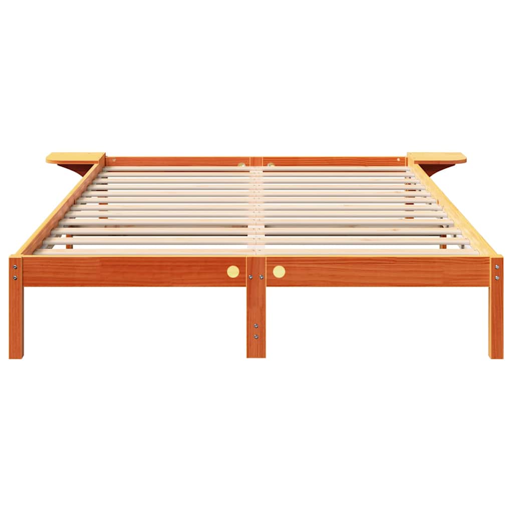 vidaXL Bed Frame Wax Brown 160 x 200 cm Solid Pine Wood